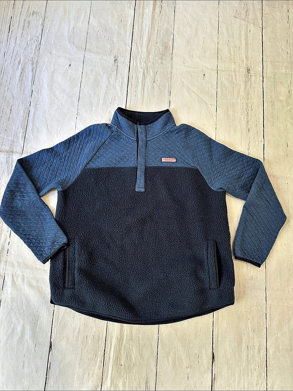 vineyard vines Quilted Navigator Quarter-Snap Pullover Womens Navy and Blue med